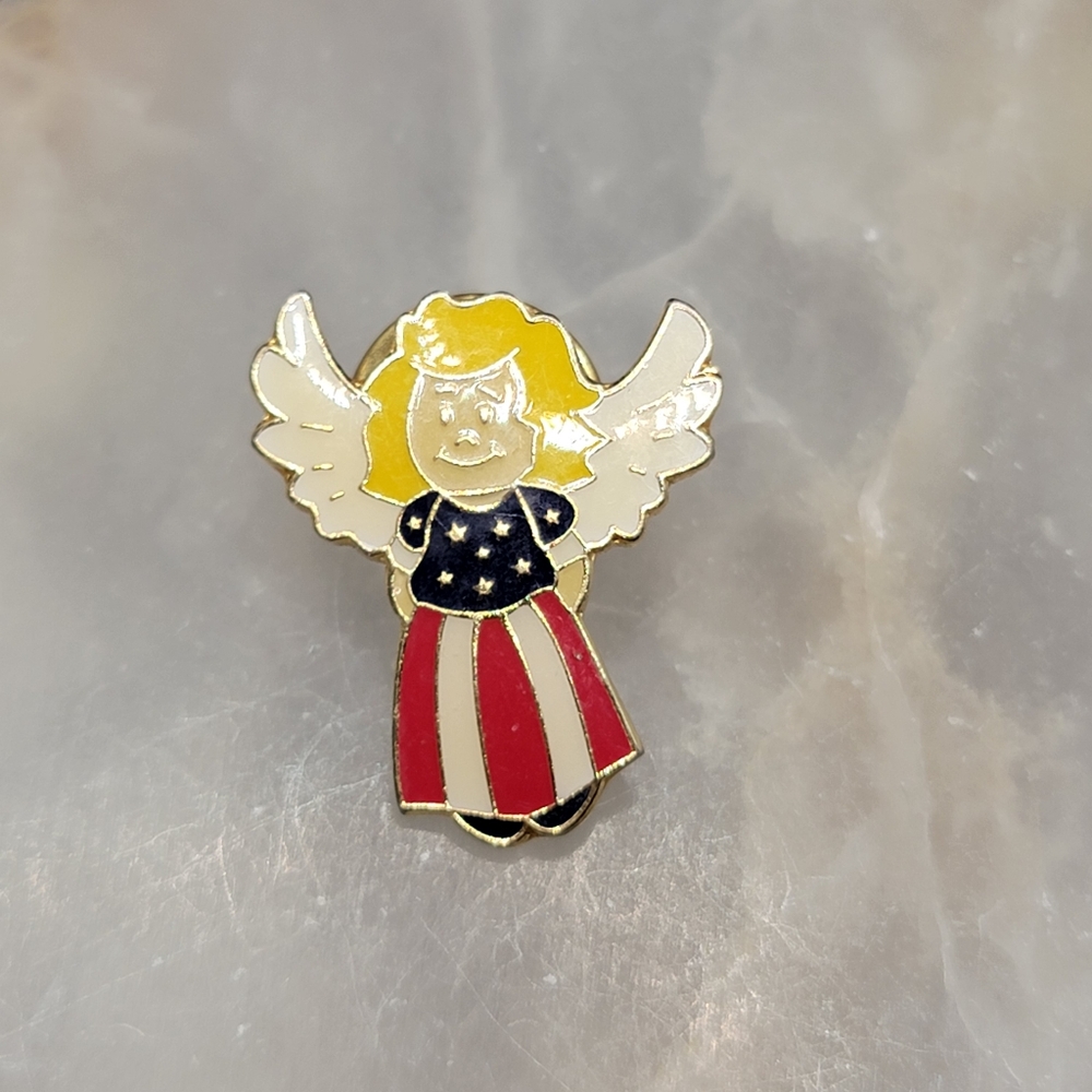 America's Guardian Angel Pin USA Political Patriotic Angel Pin | Aminco - Picture 3 of 11